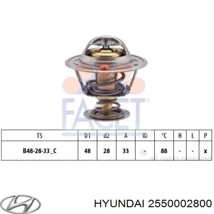 Купити 2550002800 Hyundai/Kia Термостат в корпусі