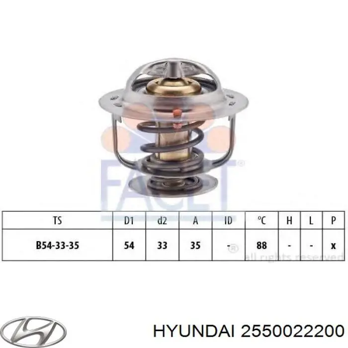 Автомобільний термостат Hyundai/Kia 2550022200 ціна, від 7.71 USD