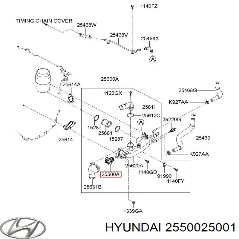 Автомобільний термостат Hyundai/Kia 2550025001 ціна, від 10.28 USD