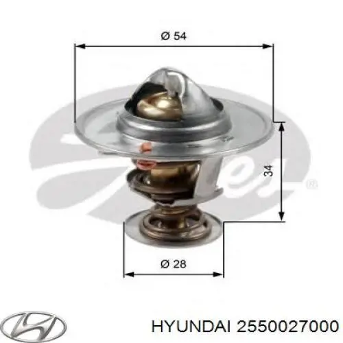 Автомобільний термостат Hyundai/Kia 2550027000 ціна, від 12.25 USD