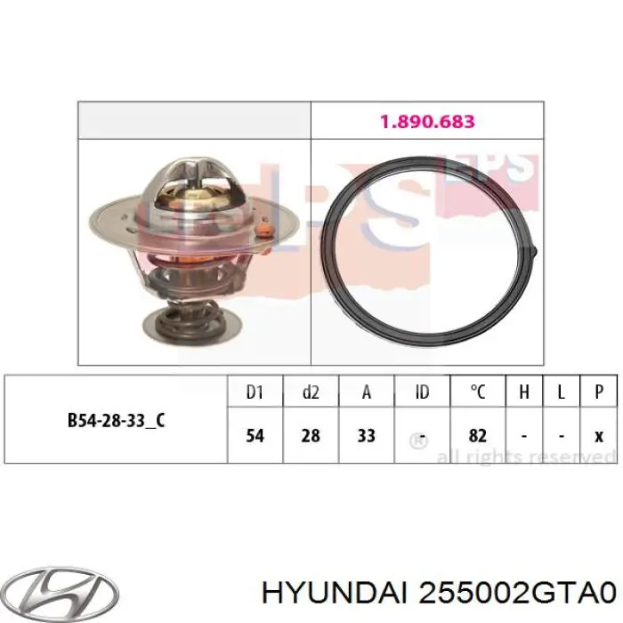 Автомобільний термостат Hyundai/Kia 255002GTA0 ціна, від 11.05 USD