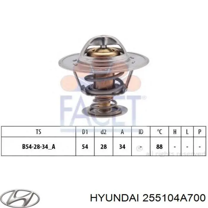 Автомобільний термостат Hyundai/Kia 255104A700 ціна, від 13.29 USD