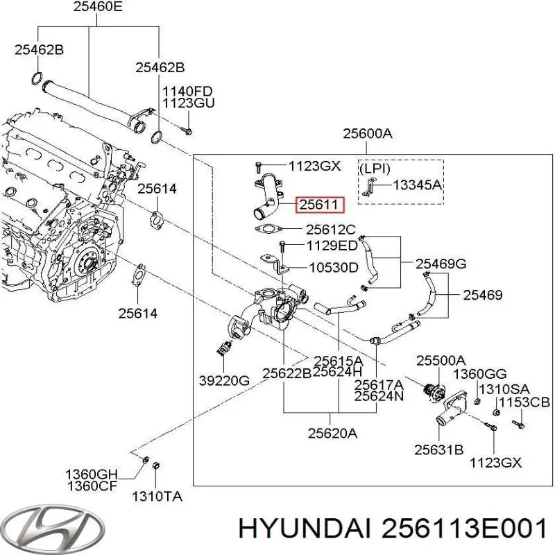  Hyundai/Kia 256113E001 ціна, від 18.35 USD
