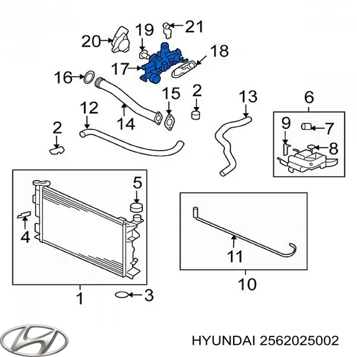 Корпус термостата Hyundai Sonata (NF) (Хендай Соната)