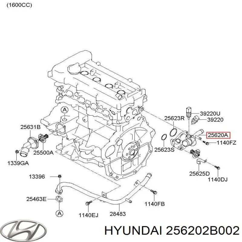 Купити 256202B002 Hyundai/Kia Корпус термостата