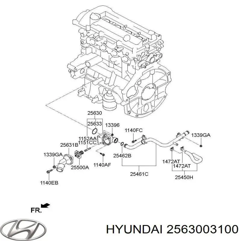 Купити 2563003100 Hyundai/Kia Корпус термостата