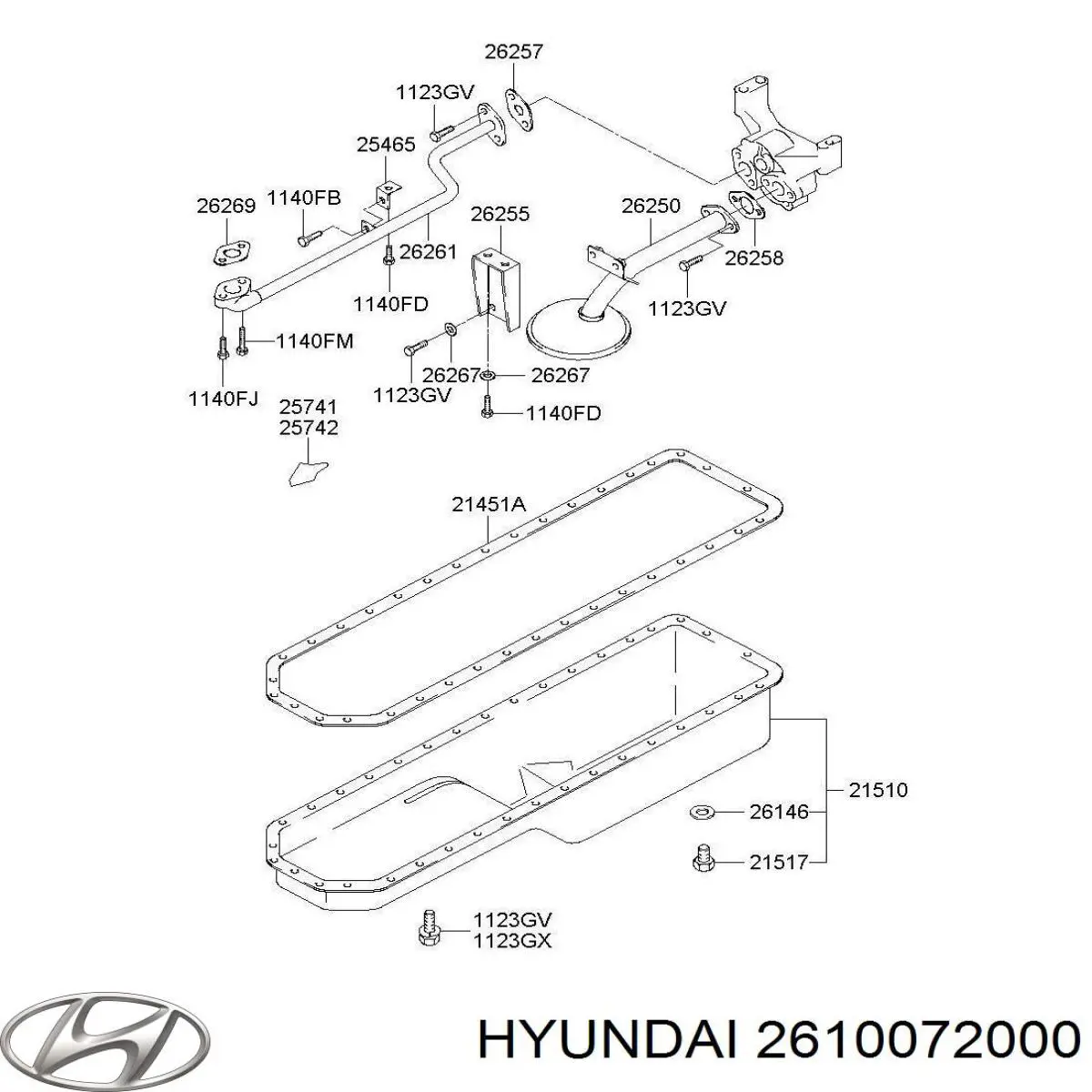 2610072000 Hyundai/Kia Масляний насос двигуна