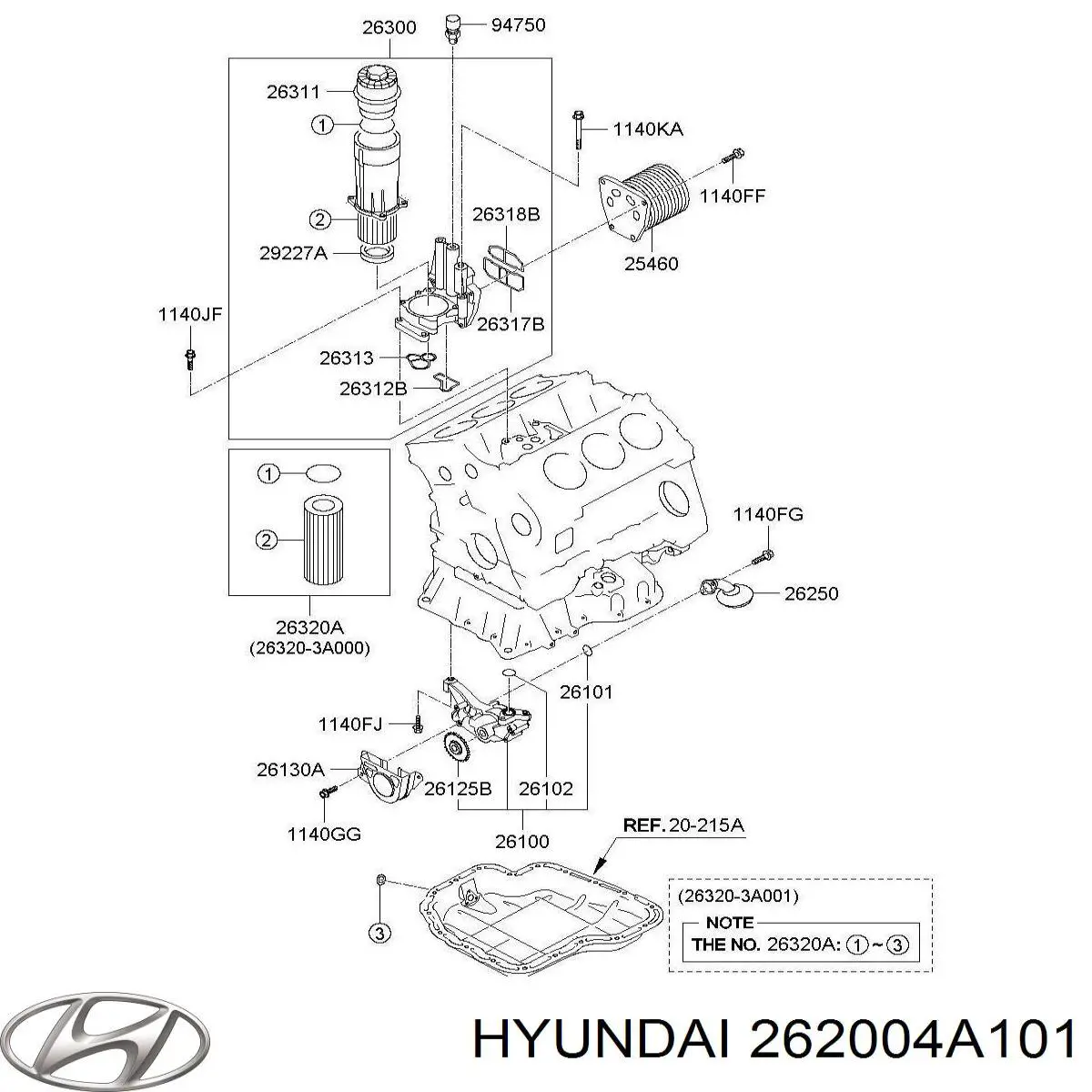 Купити 262004A101 Hyundai/Kia Маслоприймач (маслоуловлювач)
