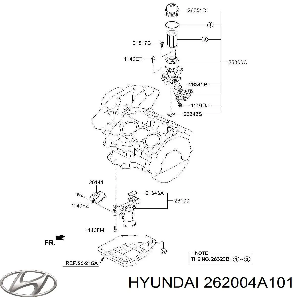 Маслоприймач 262004A101 Hyundai/Kia