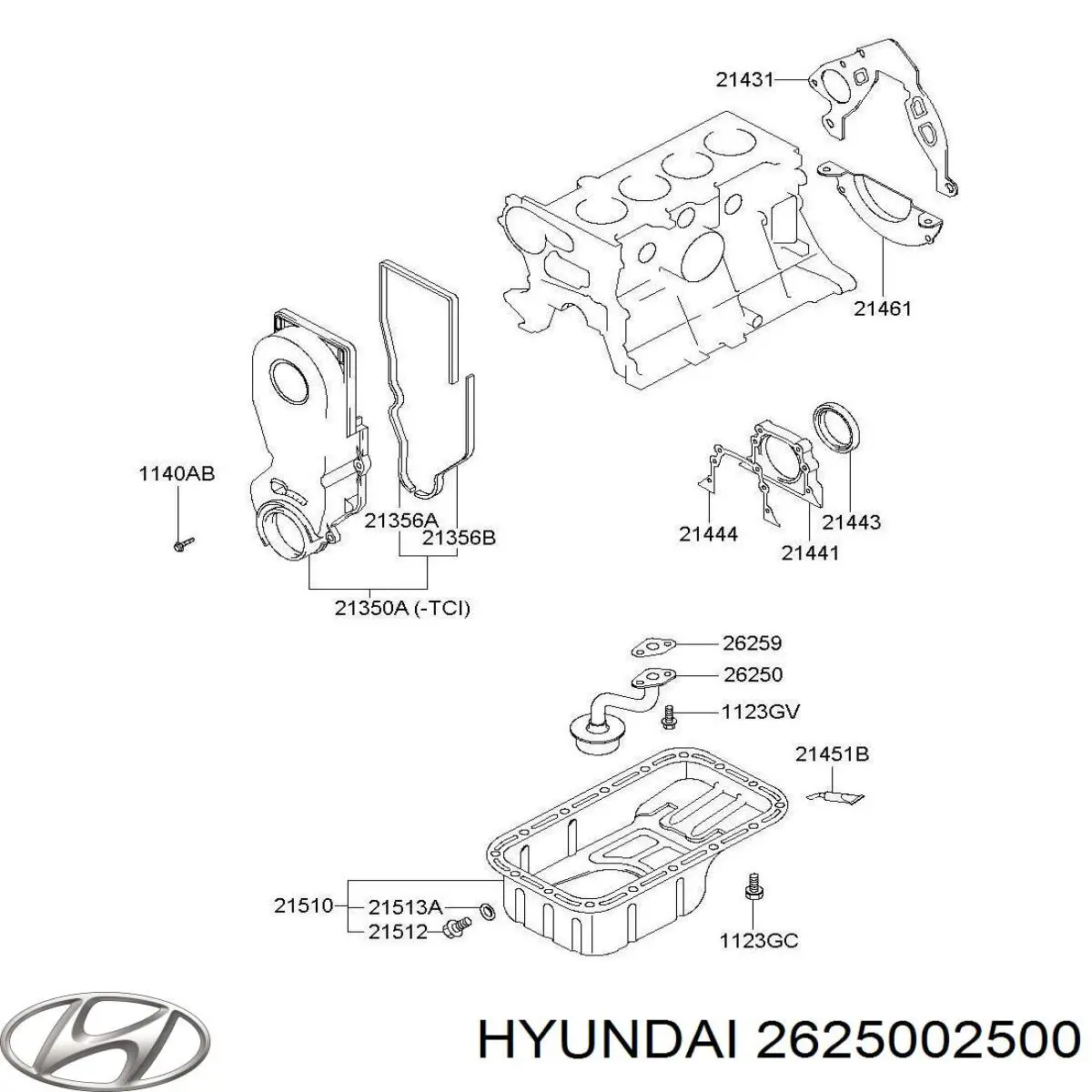 2625002500 Hyundai/Kia маслоприймач (маслоуловлювач)
