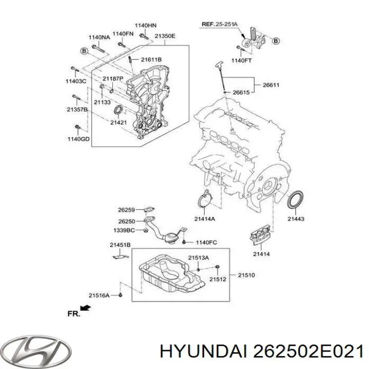 262502E021 Hyundai/Kia маслоприймач (маслоуловлювач)