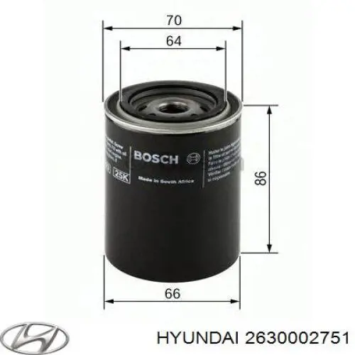 2630002751 Hyundai/Kia Фільтр масла