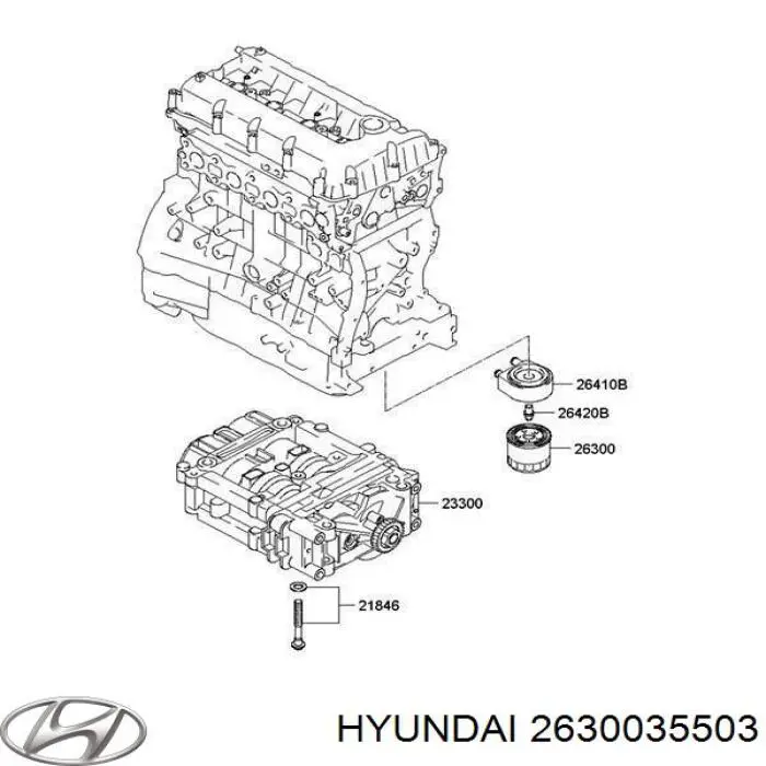 Масляний фільтр 2630035503 Hyundai/Kia