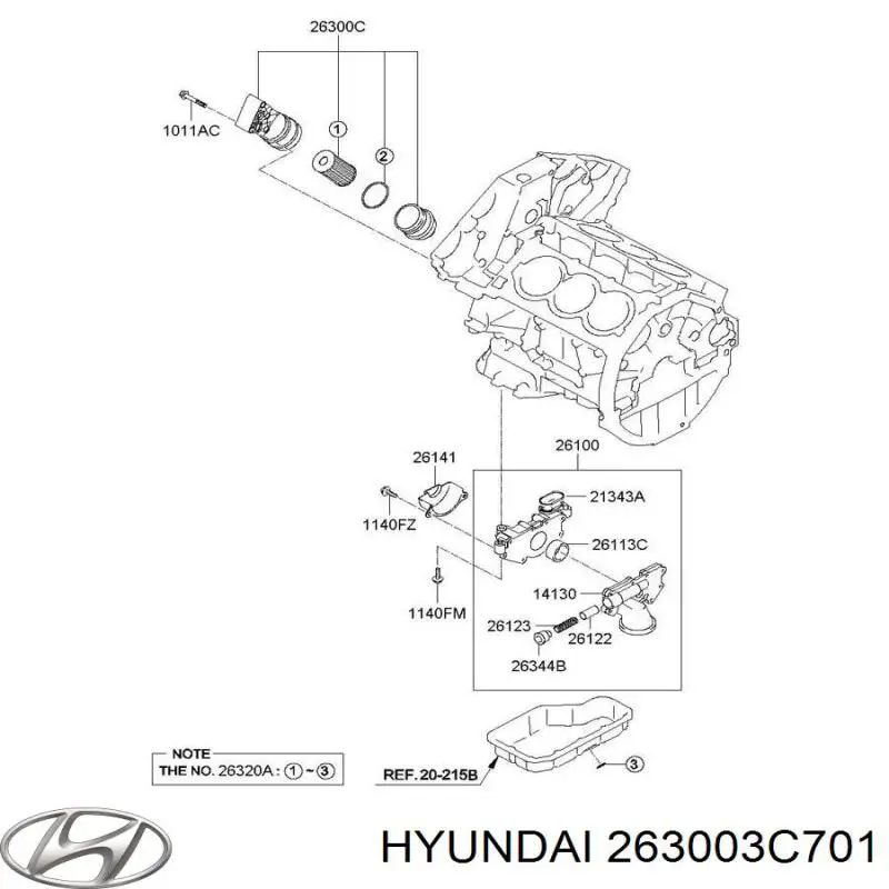 263003C701 Hyundai/Kia Корпус маслофільтра