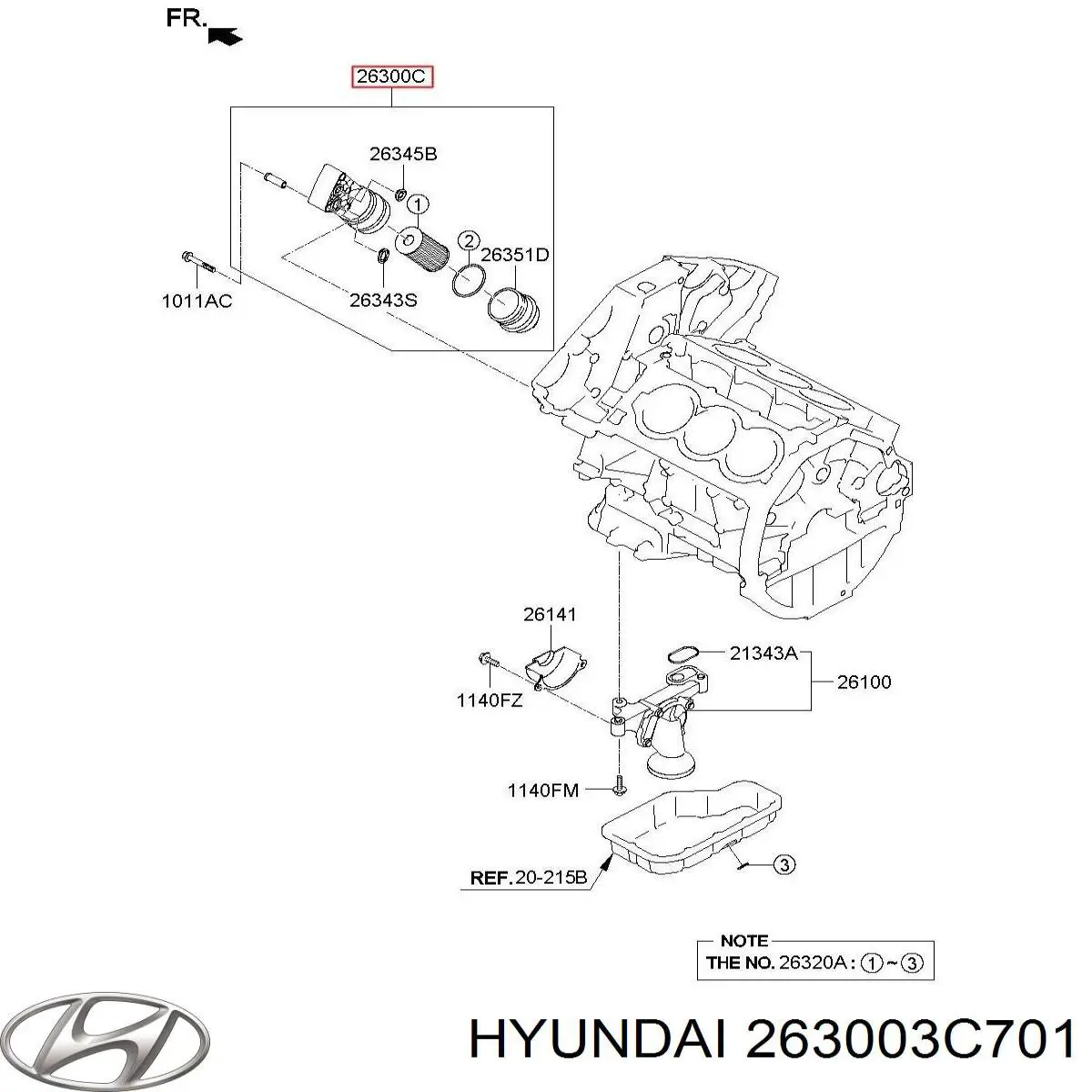 Корпус масляного фільтра Hyundai/Kia 263003C701 ціна, від 214.21 USD