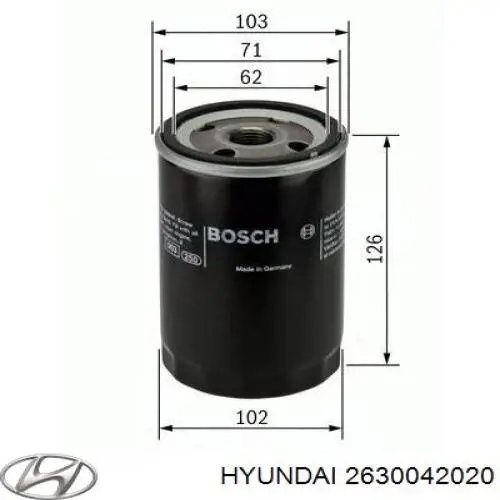Купити 2630042020 Hyundai/Kia Фільтр очищення масла відцентровий
