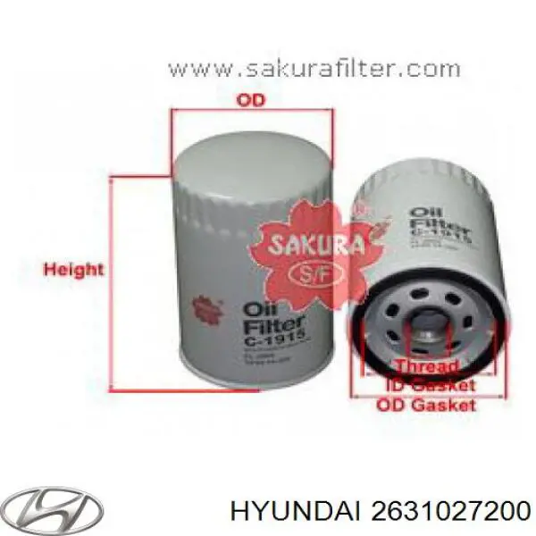 Масляний фільтр двигуна Hyundai/Kia 2631027200 ціна, від 7.05 USD