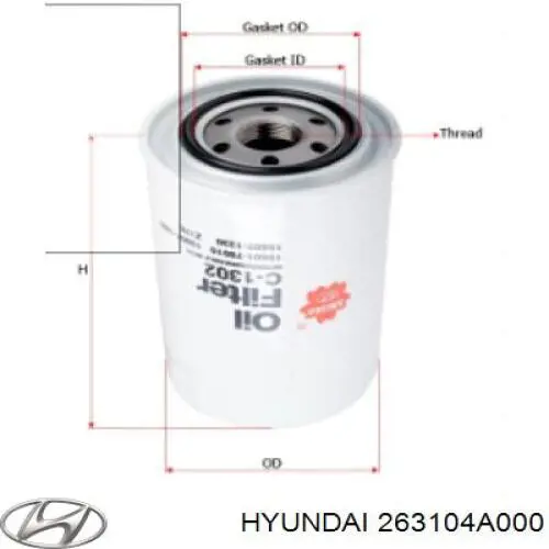 263104A000 Hyundai/Kia Фільтр масла