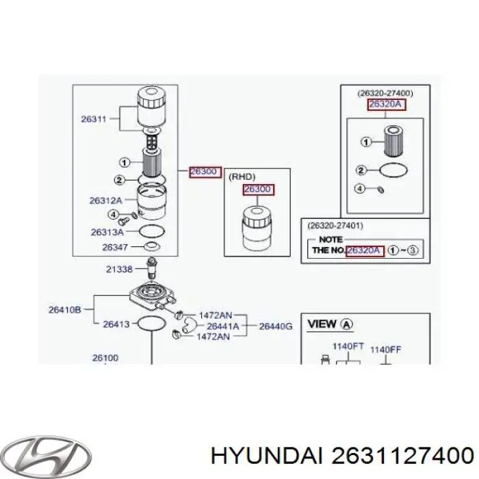 Кришка масляного фільтра Hyundai/Kia 2631127400 ціна, від 18.63 USD