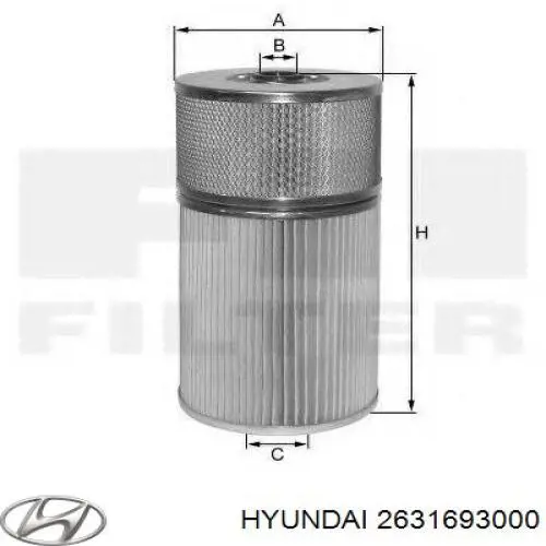 2631693000 Hyundai/Kia Фільтр масла