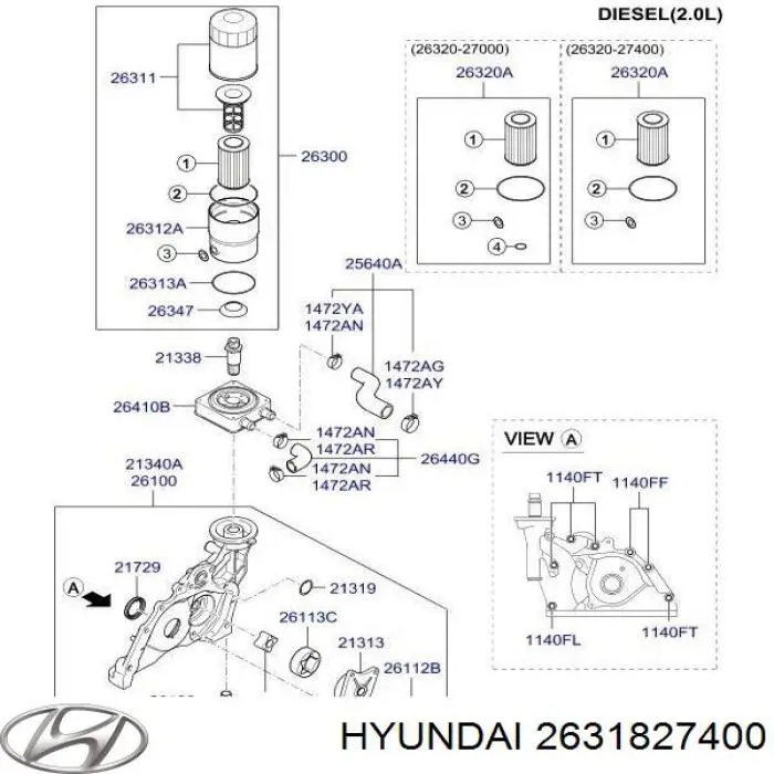 Прокладка адаптера маслянного фільтра Hyundai/Kia 2631827400 ціна, від 3.01 USD
