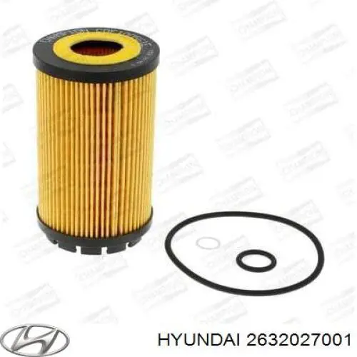 Масляний фільтр двигуна Hyundai/Kia 2632027001 ціна, від 5.86 USD