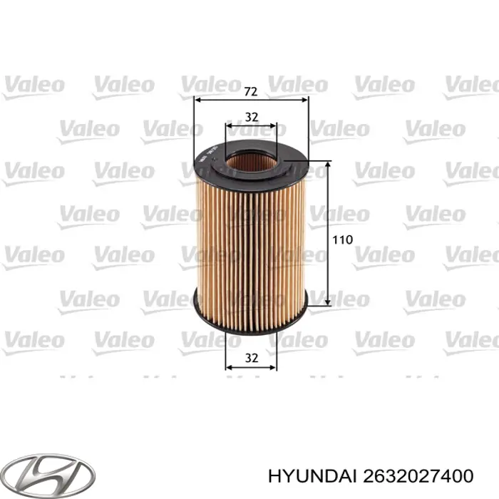 Купити 2632027400 Hyundai/Kia Фільтр очищення масла відцентровий