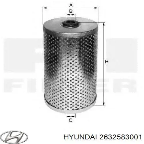 Масляний фільтр двигуна Hyundai/Kia 2632583001 ціна, від 34.83 USD