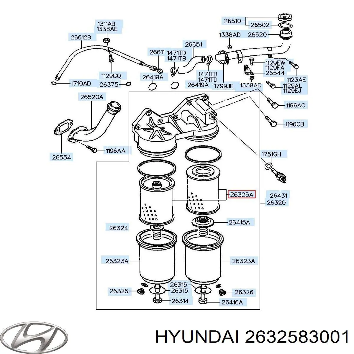Масляний фільтр 2632583001 Hyundai/Kia