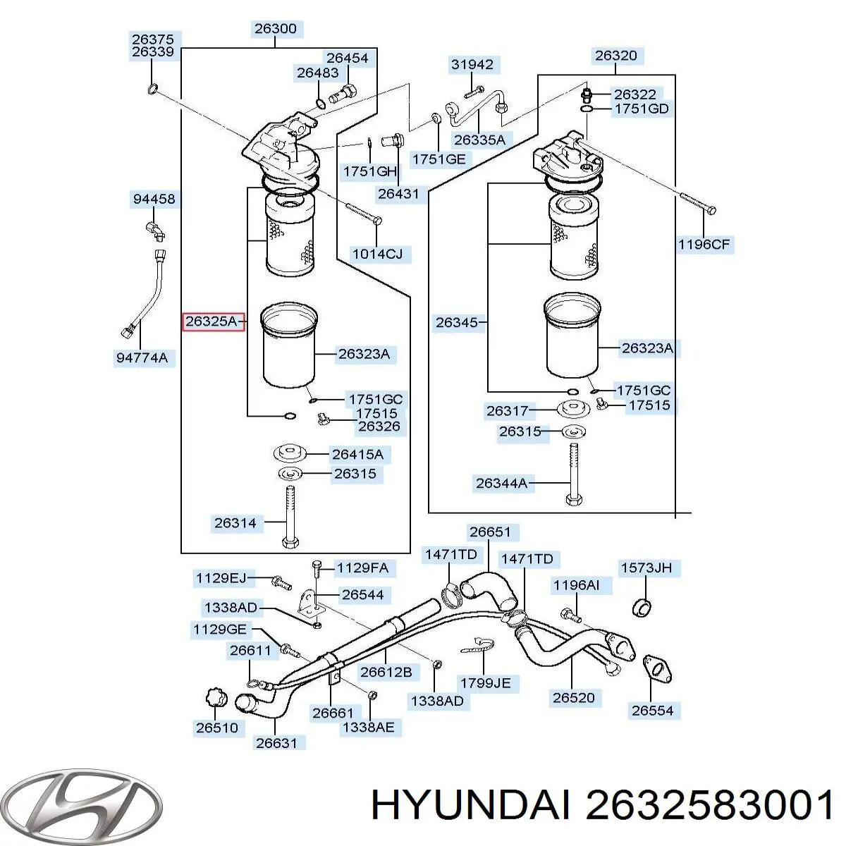 Купити 2632583001 Hyundai/Kia Фільтр очищення масла відцентровий