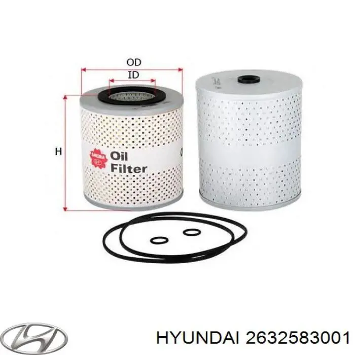 2632583001 Hyundai/Kia Фільтр масла