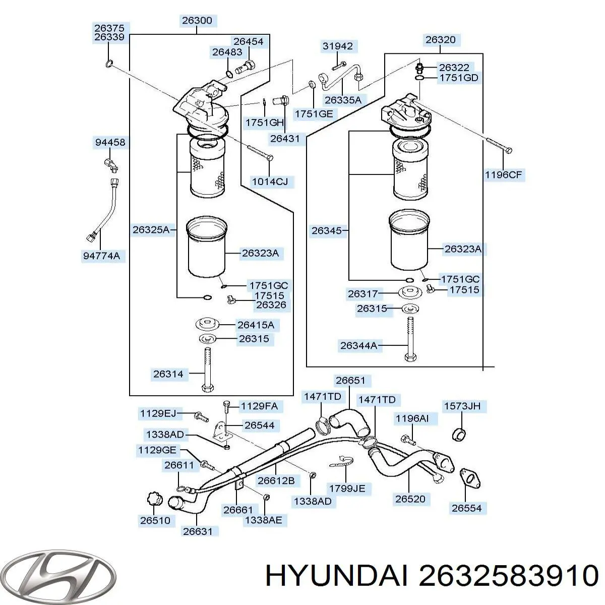 Фільтр масляний 2632583910 Hyundai/Kia