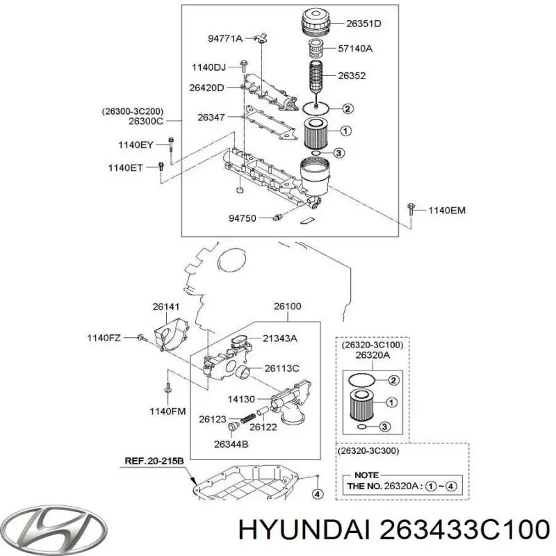 Hyundai/Kia 263433C100 ціна, від 1.52 USD