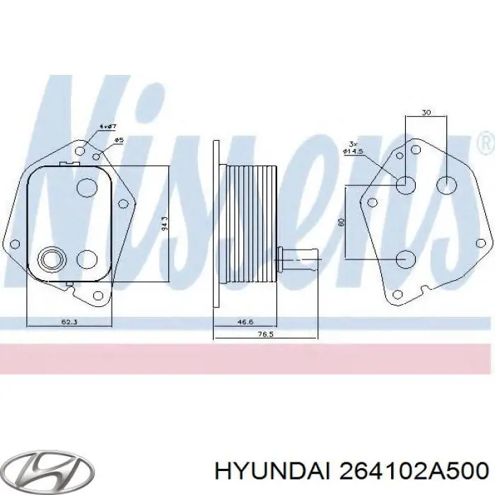 264102A500 Hyundai/Kia Радіатор масляний (холодильник), під фільтром
