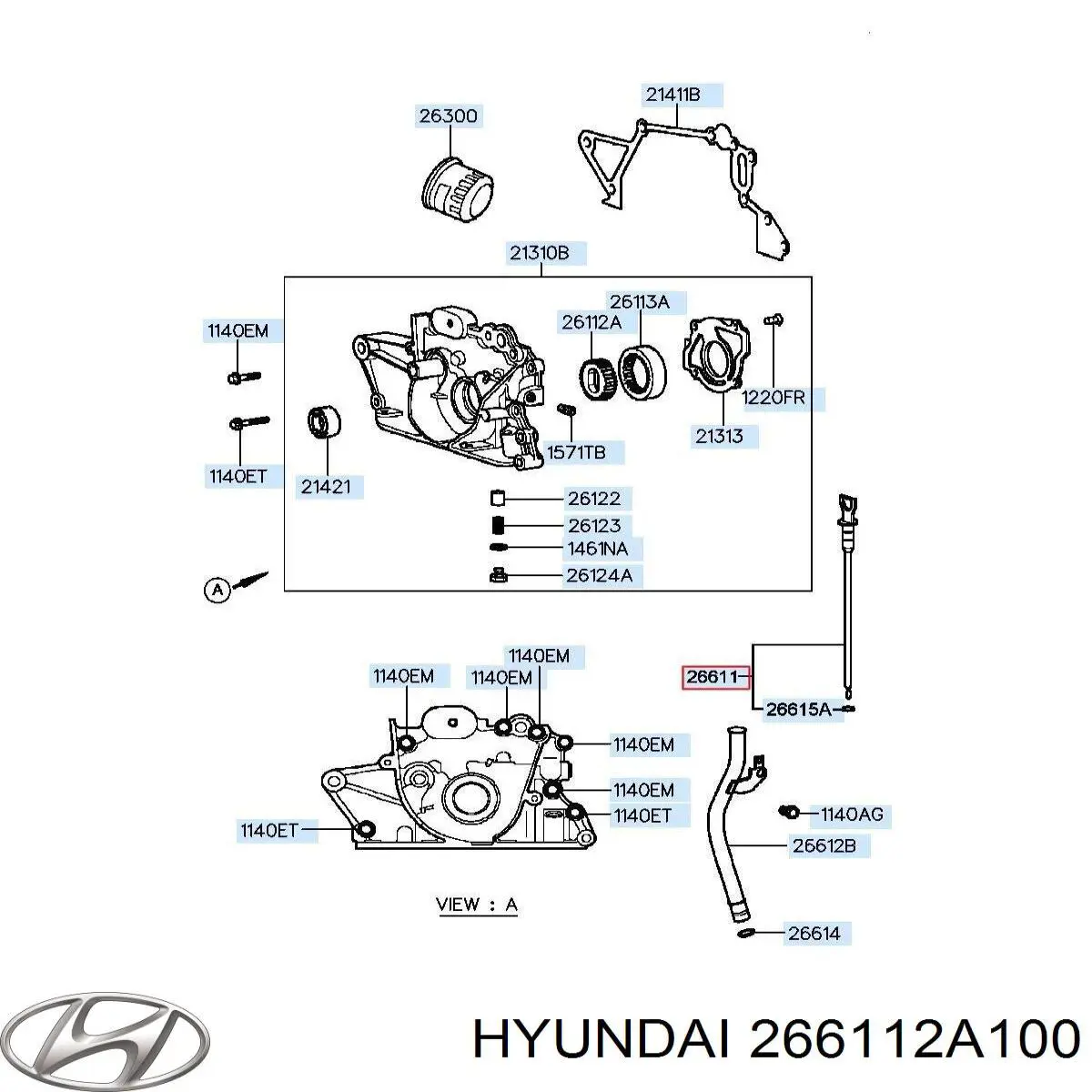 Щуп-індикатор рівня масла в двигуні Hyundai/Kia 266112A100 ціна, від 5.64 USD