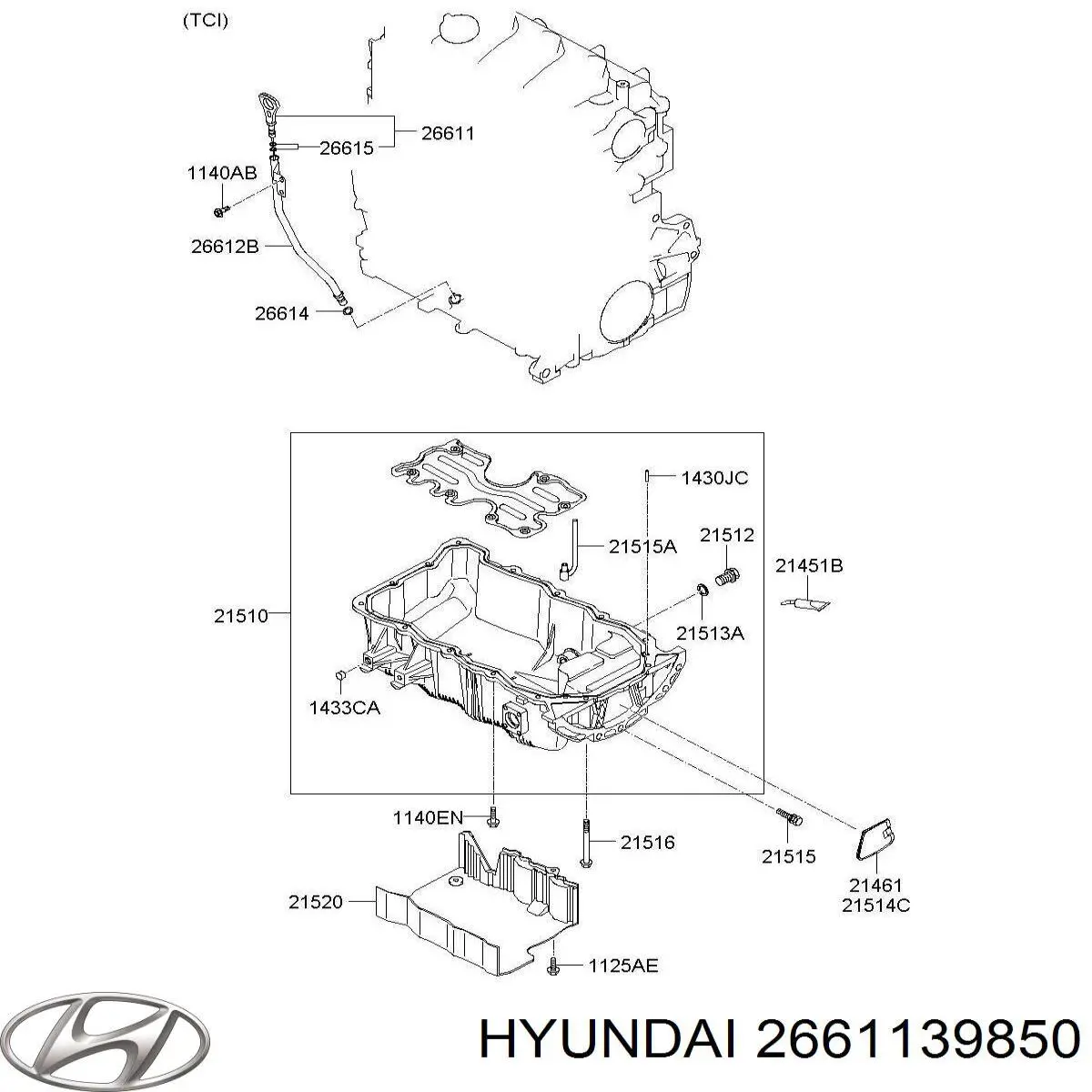 Купити 2661139850 Hyundai/Kia Щуп рівня олії