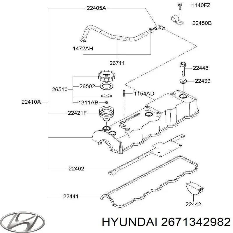 Купити Патрубок вентиляції картера Hyundai H-1 STAREX Starex 