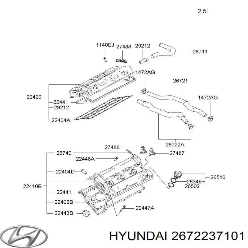  Hyundai/Kia 2672237101 ціна, від  USD