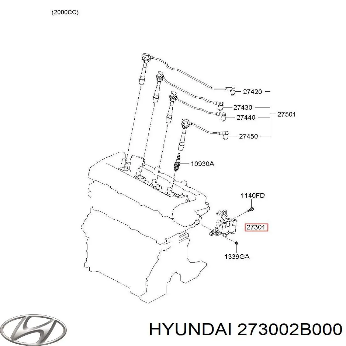 Котушка запалювання Hyundai/Kia 273002B000 ціна, від 23.61 USD