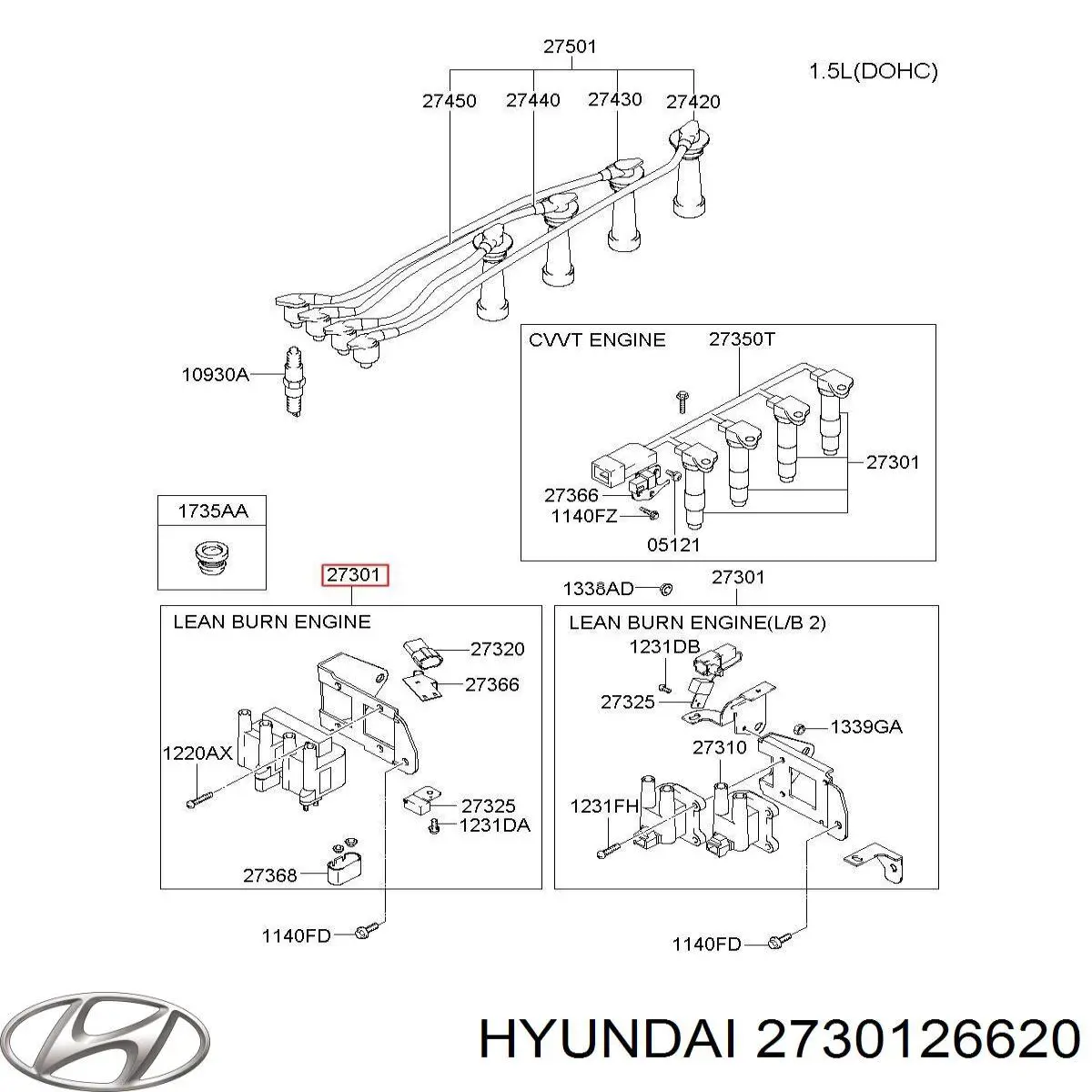 Котушка запалювання Hyundai/Kia 2730126620 ціна, від 23.22 USD