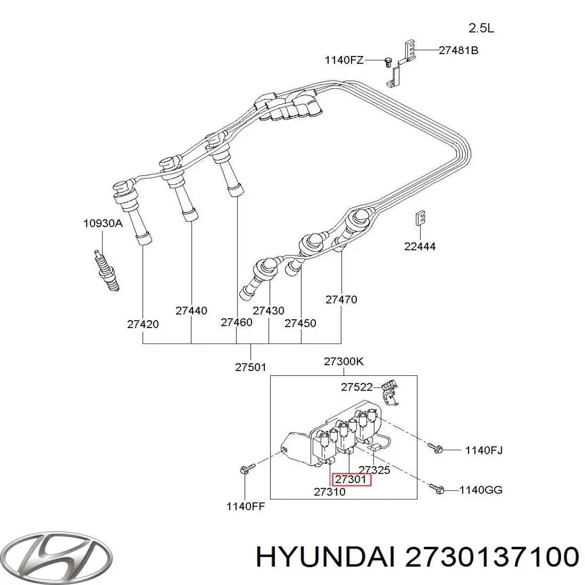 2730137100 Hyundai/Kia Котушка запалювання