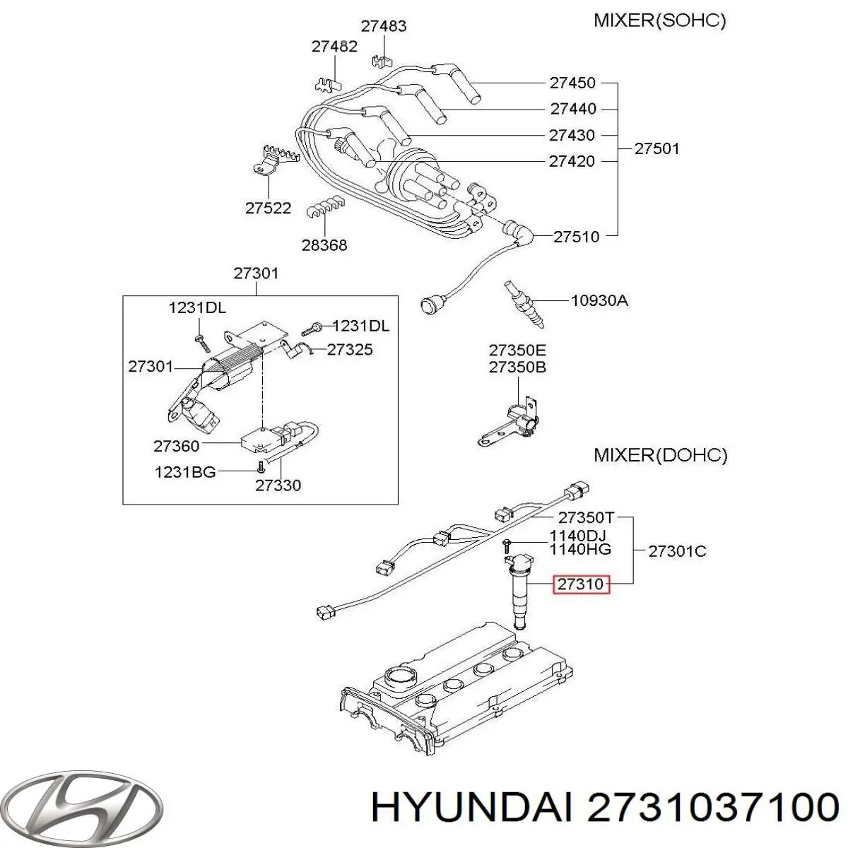 Котушка запалювання Hyundai/Kia 2731037100 ціна, від 19.59 USD