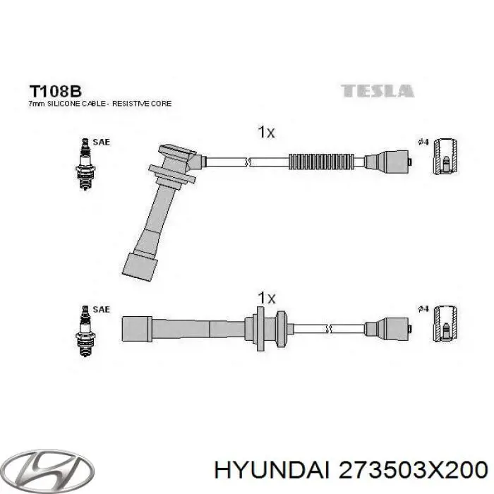 Дроти запалювання Hyundai/Kia 273503X200 ціна, від 10.14 USD