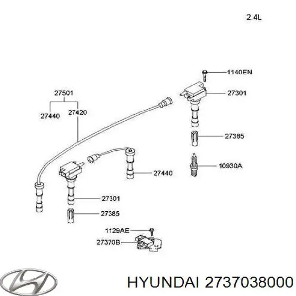 Датчик запалювання (датчик пропусків запалення) Hyundai Santa Fe 1 (SM) (Хендай Санта фе)
