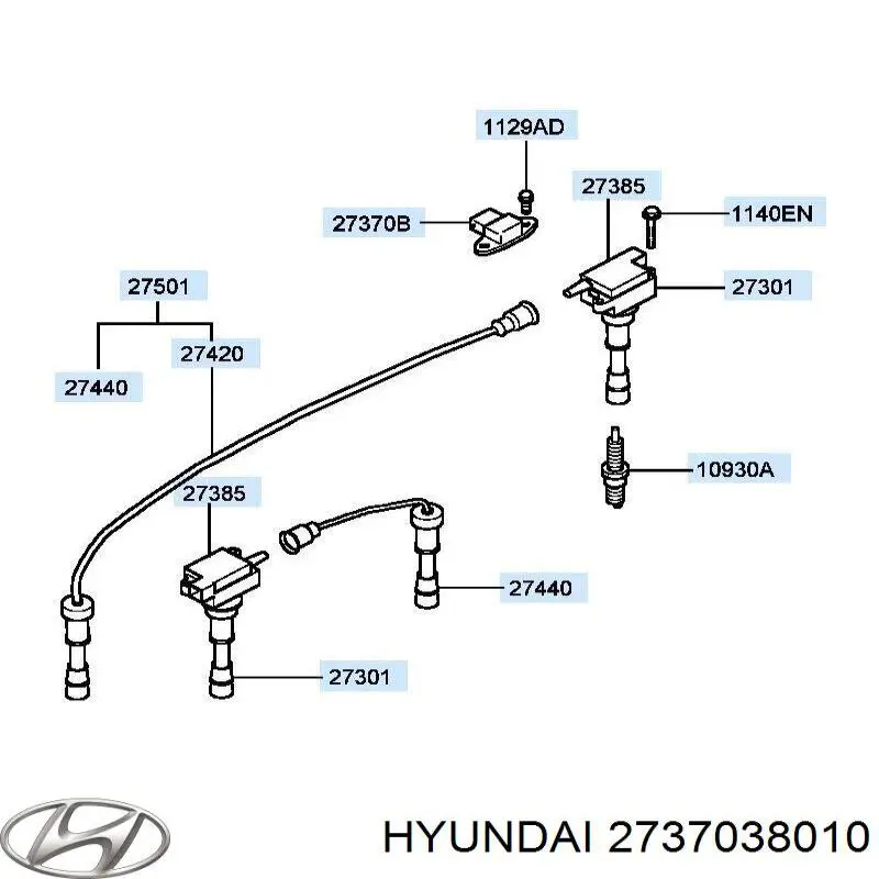 2737038010 Hyundai/Kia датчик запалювання (датчик пропусків запалення)