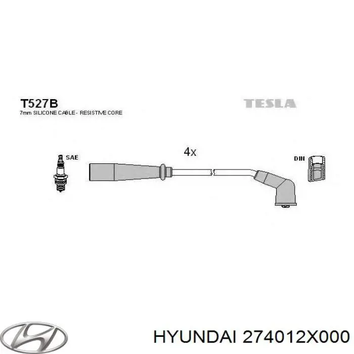 Дроти запалювання Hyundai/Kia 274012X000 ціна, від 12.01 USD