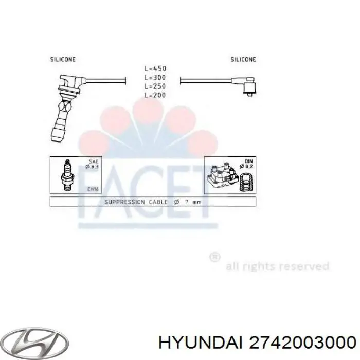 Високовольтні дроти 2742003011 Hyundai/Kia