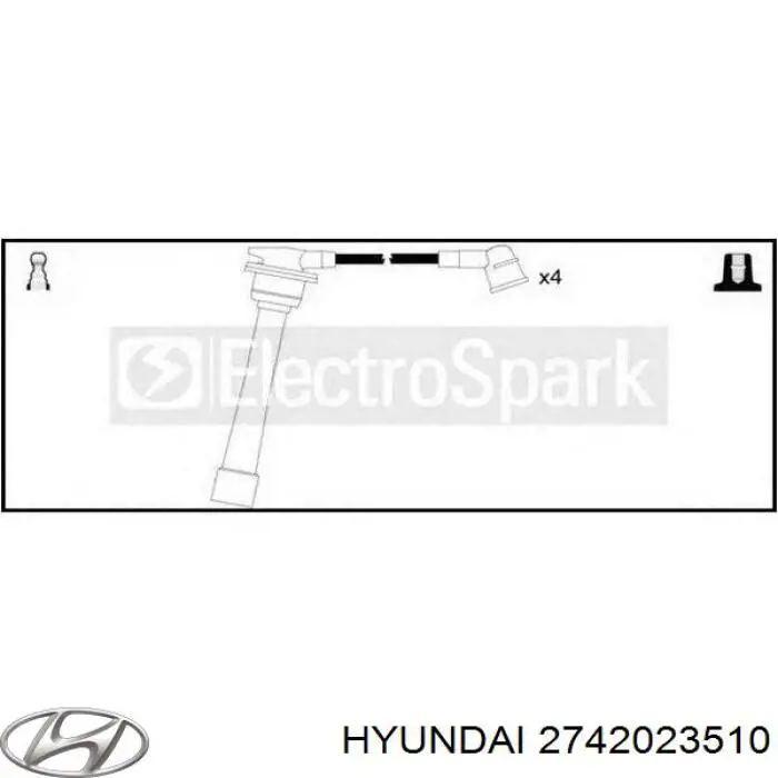 Кабель високовольтний, циліндр №1 Hyundai Elantra (XD) (Хендай Елантра)