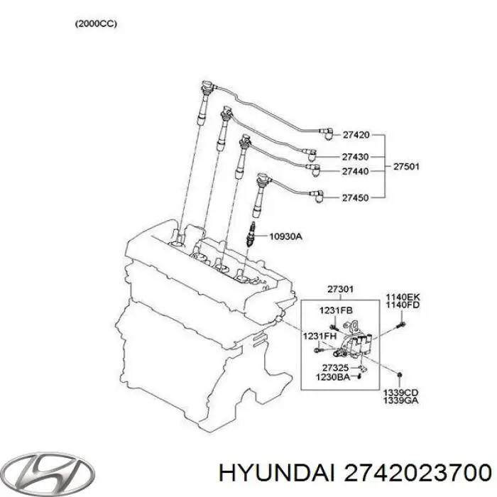 Дроти запалювання Hyundai/Kia 2742023700 ціна, від 19.81 USD