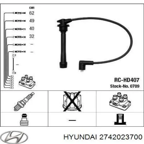 Купити 2742023700 Hyundai/Kia Провід високовольтні, комплект